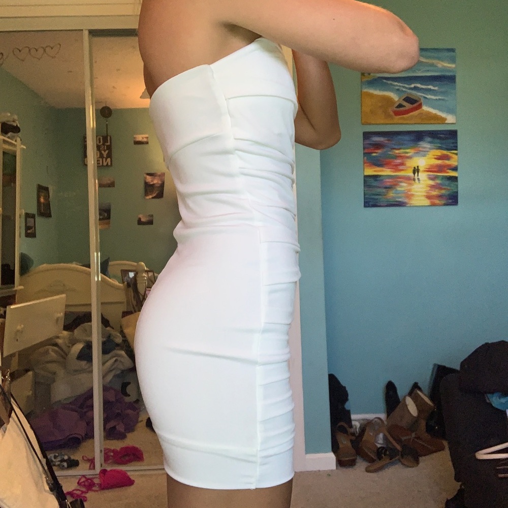 Charlotte Russe strapless white ruffle dress, XS - Picture 2 of 6
